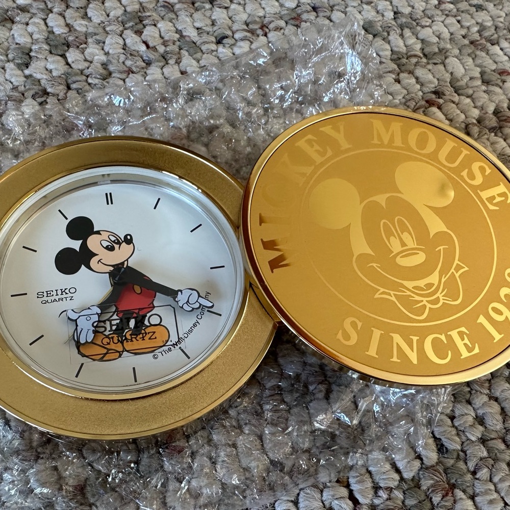 Vintage Mickey Mouse Travel Alarm Clock